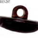Bouton 15 mm pvc bombé épaisseur 5.5 mm + anneau couleur marron attache au dos avec un anneau diamètre 15 millimètres