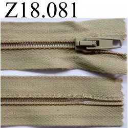 fermeture zip à glissière longueur 18 cm couleur beige non séparable zip nylon largeur 3.2 cm