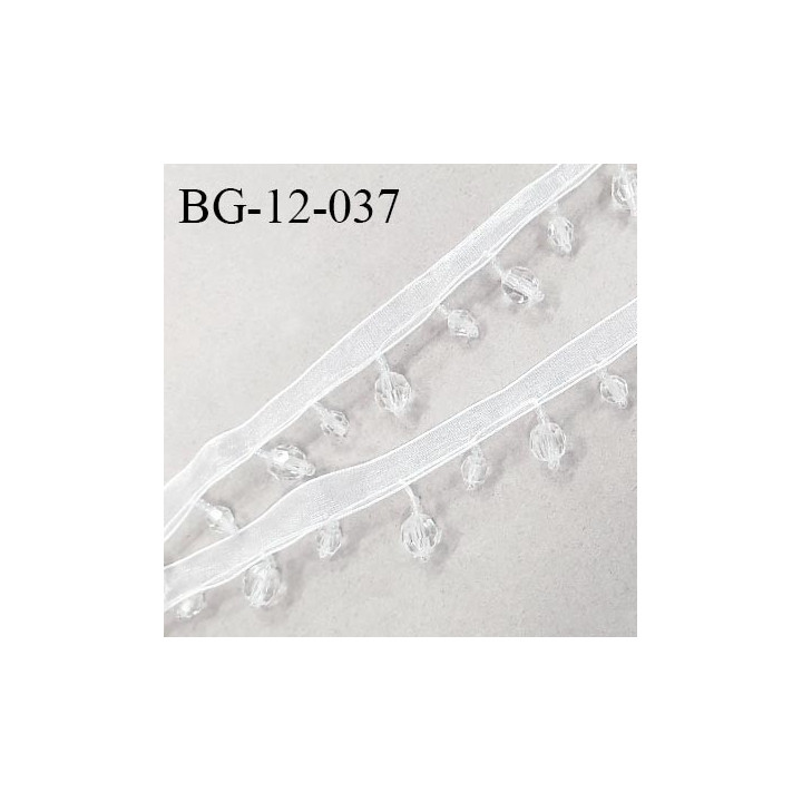 Galon ruban 12 mm synthétique transparent avec perles largeur de la bande 12 mm + 15 mm de perles prix au mètre