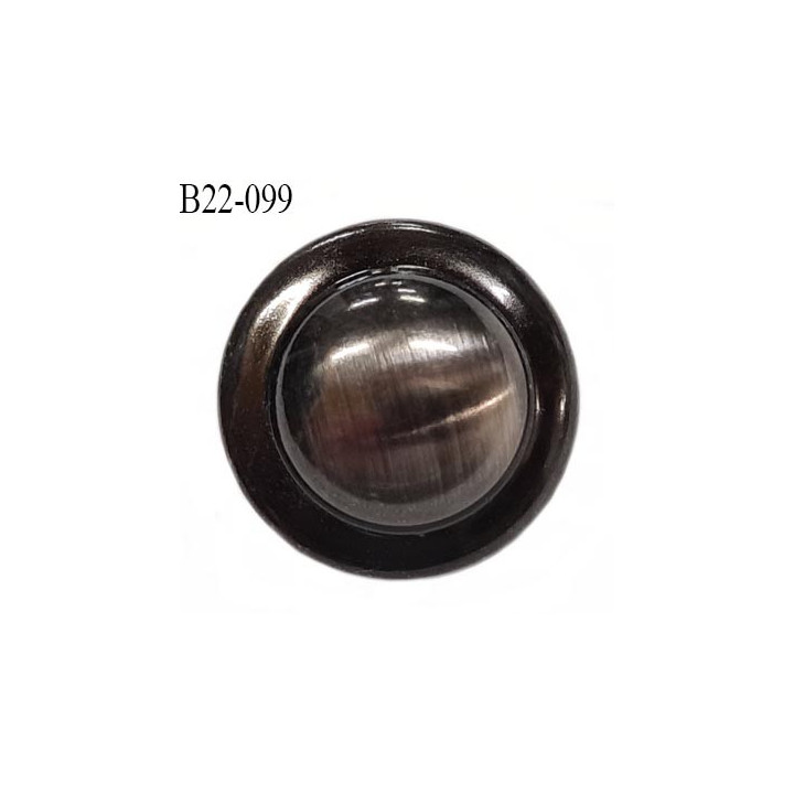 Bouton 22 mm  en métal bombé couleur acier chromé accroche avec un anneau au dos diamètre 22 mm épaisseur 9 mm prix à l'unité