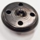 Bouton 22 mm en métal bombé couleur acier chromé accroche avec un anneau au dos diamètre 22 mm épaisseur 9 mm prix à l'unité