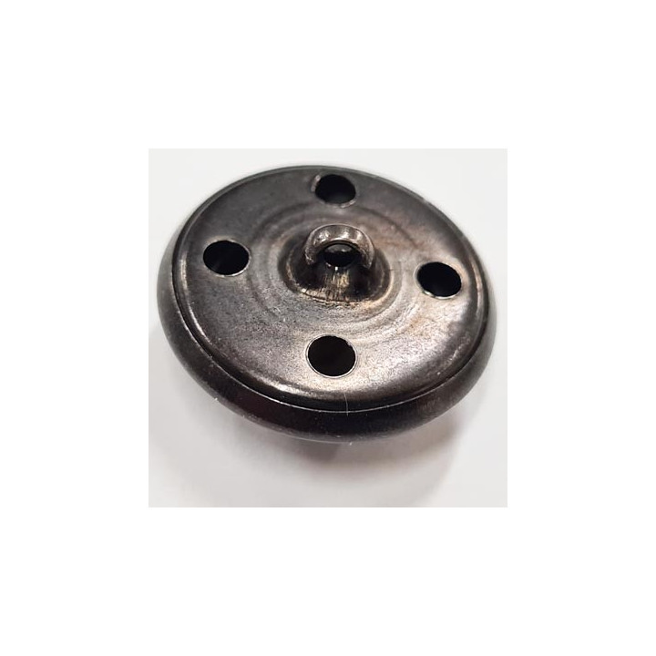 Bouton 22 mm  en métal bombé couleur acier chromé accroche avec un anneau au dos diamètre 22 mm épaisseur 9 mm prix à l'unité