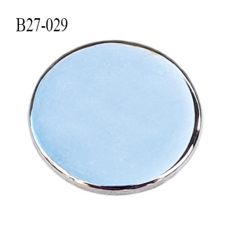 Bouton 27 mm plat épaisseur 2 mm en métal acier chromé brillant accroche avec un anneau au dos diamètre 27 mm prix à la pièce