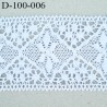 Dentelle 100 mm coton crochet couleur blanc très belle largeur 10 centimètres prix au mètre