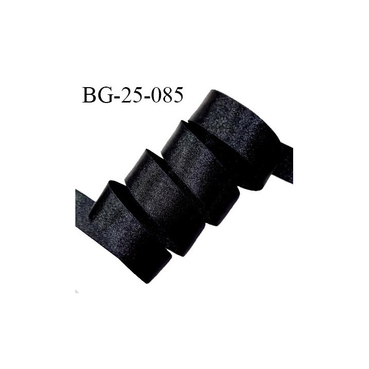 Galon ruban 25 mm effet satin couleur noir brillant des deux côtés largeur 25 mm prix au mètre