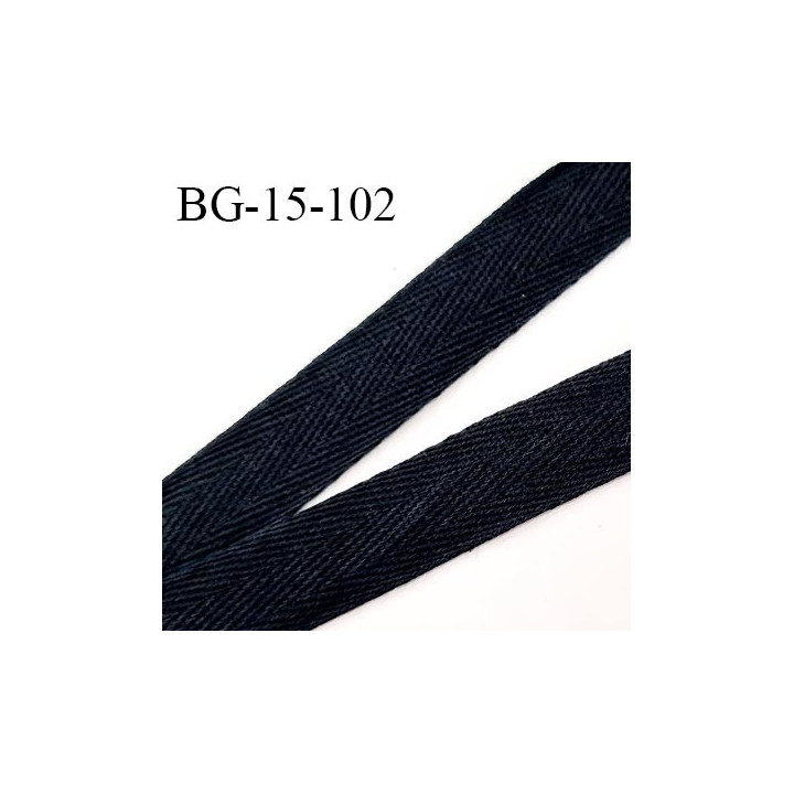 Biais sergé 15 mm souple couleur noir largeur 15 mm prix au mètre
