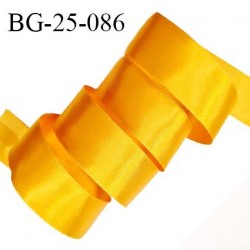 Galon ruban 25 mm effet satin couleur jaune orangé brillant des deux côtés largeur 25 mm prix au mètre