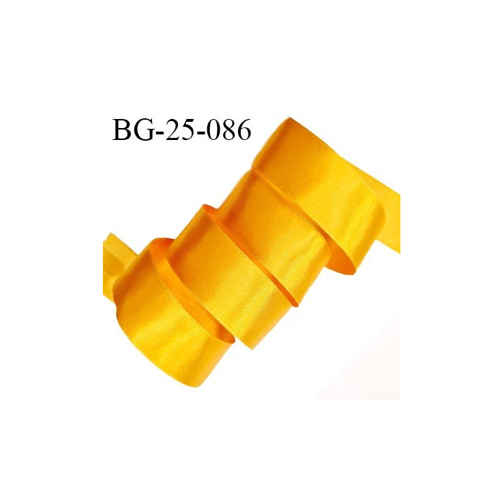 Galon ruban 25 mm effet satin couleur jaune orangé brillant des deux côtés largeur 25 mm prix au mètre