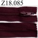 fermeture zip à glissière longueur 18 cm couleur bordeau prune foncé non séparable zip nylon largeur 3.2 cm