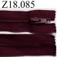 fermeture éclair longueur 18 cm couleur bbordeau prune foncé non séparable zip nylon largeur 3.2 cm