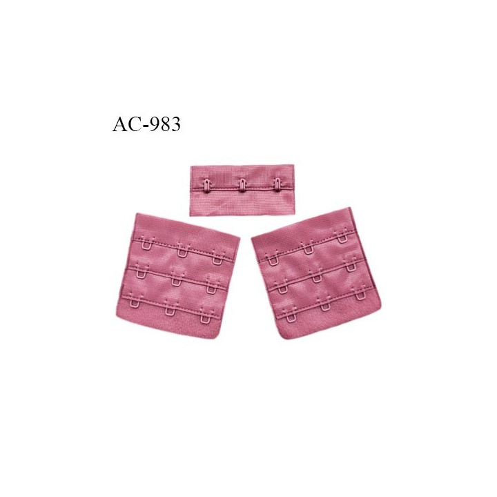 Agrafe 57 mm attache SG haut de gamme couleur rose ballerine 3 rangées 3 crochets fabriqué en France prix à l'unité