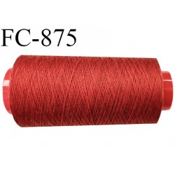 Cone de 5000 m  fil Polyester Coats épic fil n° 30 couleur rouge safrané rouille longueur de 5000 mètres bobiné en France
