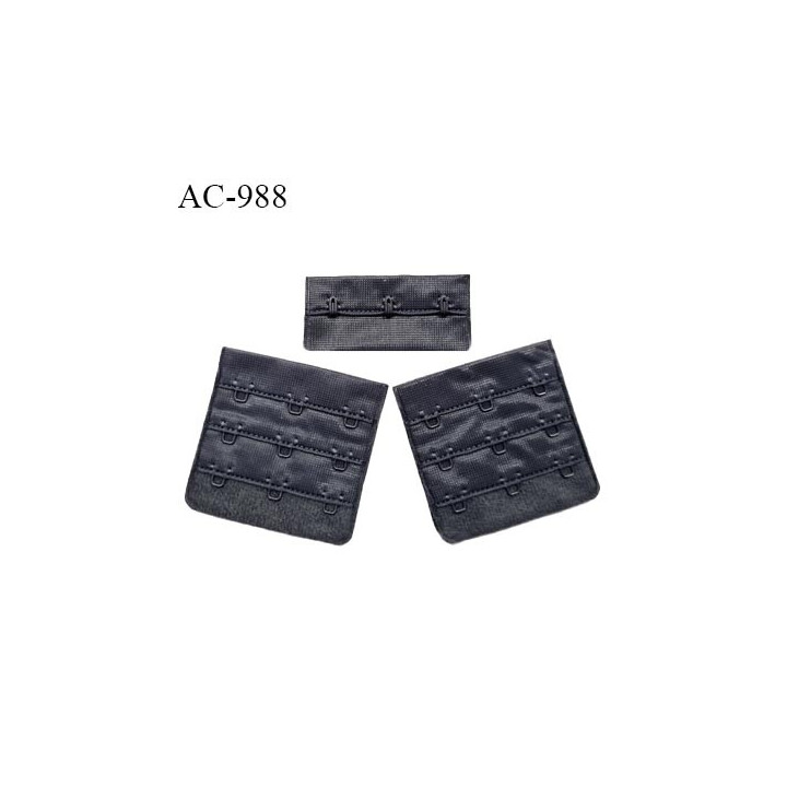 Agrafe 57 mm attache SG haut de gamme couleur caviar 3 rangées 3 crochets fabriqué en France prix à l'unité