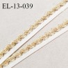 Elastique picot 13 mm élastique souple couleur blanc largeur 6 mm + picots or largeur 7 mm prix au mètre