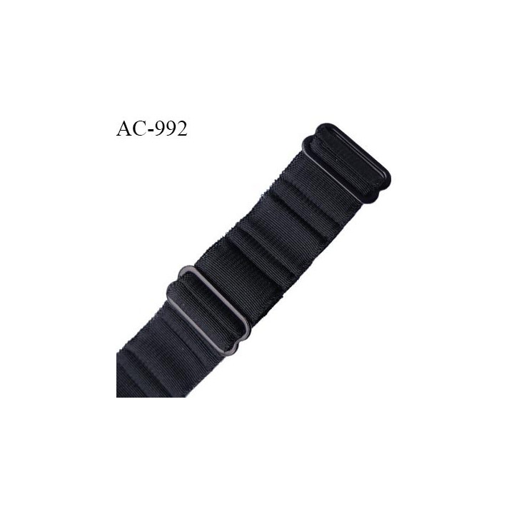 Bretelle 19 mm lingerie SG haut de gamme couleur noir avec deux barrettes largeur 19 mm longueur 25 cm prix à la pièce