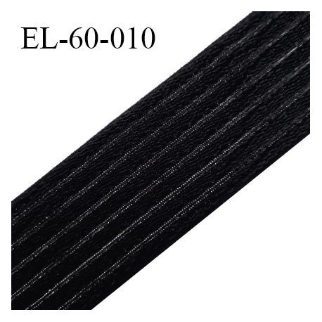 Elastique 60 mm respirant bonne élasticité style velours velcro couleur noir largeur 60 mm prix au mètre