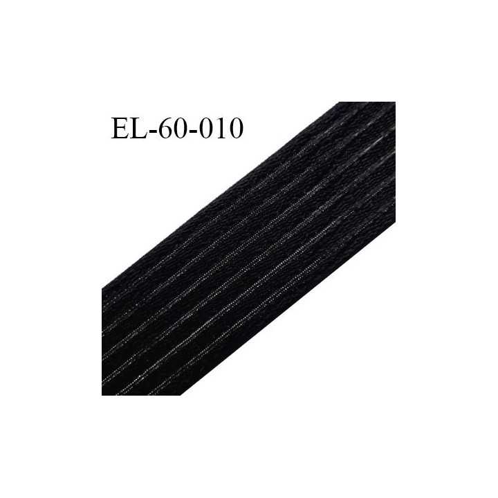 Elastique 60 mm respirant bonne élasticité style velours velcro couleur noir largeur 60 mm prix au mètre