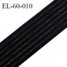 Elastique 60 mm respirant bonne élasticité style velours velcro couleur noir largeur 60 mm prix au mètre