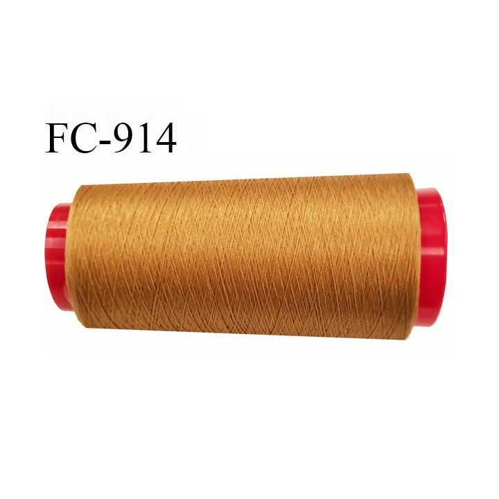 Cone de fil 5000 m mousse polyester n° 160 polyester couleur ocre longueur 5000  mètres bobiné en France