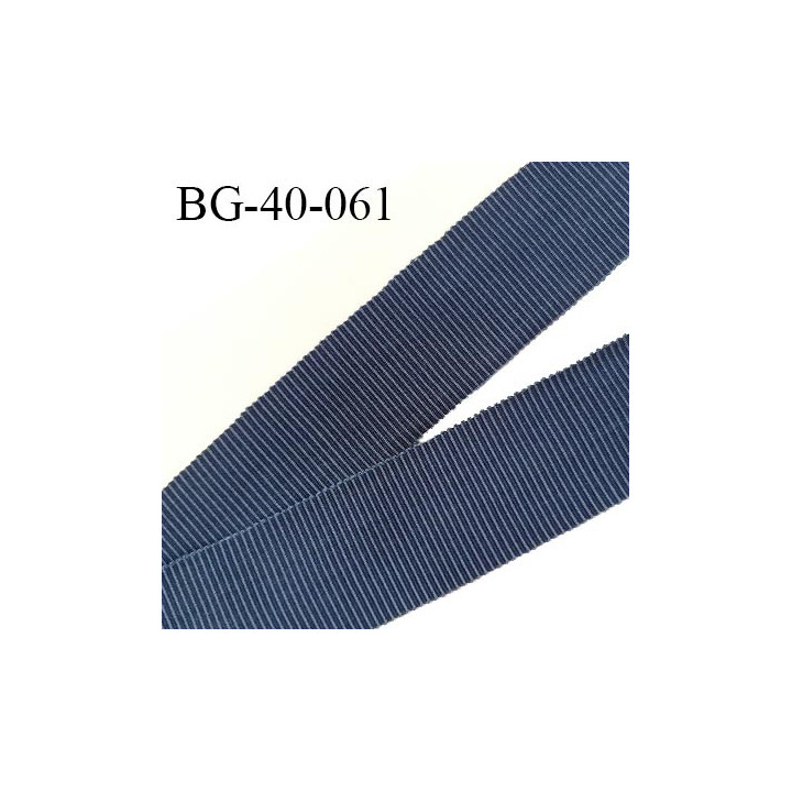 Galon ruban 40 mm gros grain 100% coton couleur bleu largeur 40 mm prix au mètre