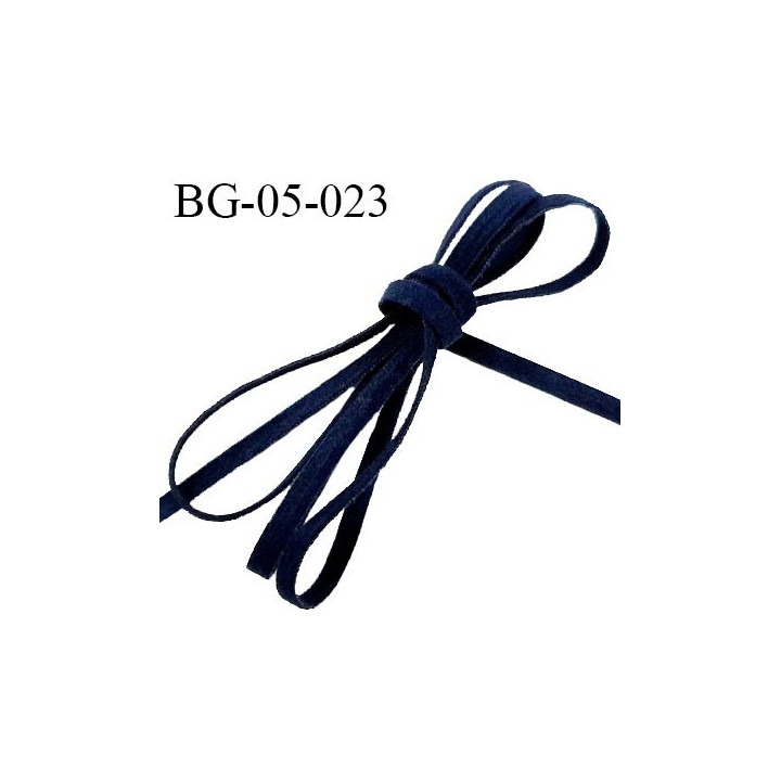 Galon lacette 05 mm ruban à plat façon cuir ou daim couleur bleu marine largeur 05 mm prix au mètre