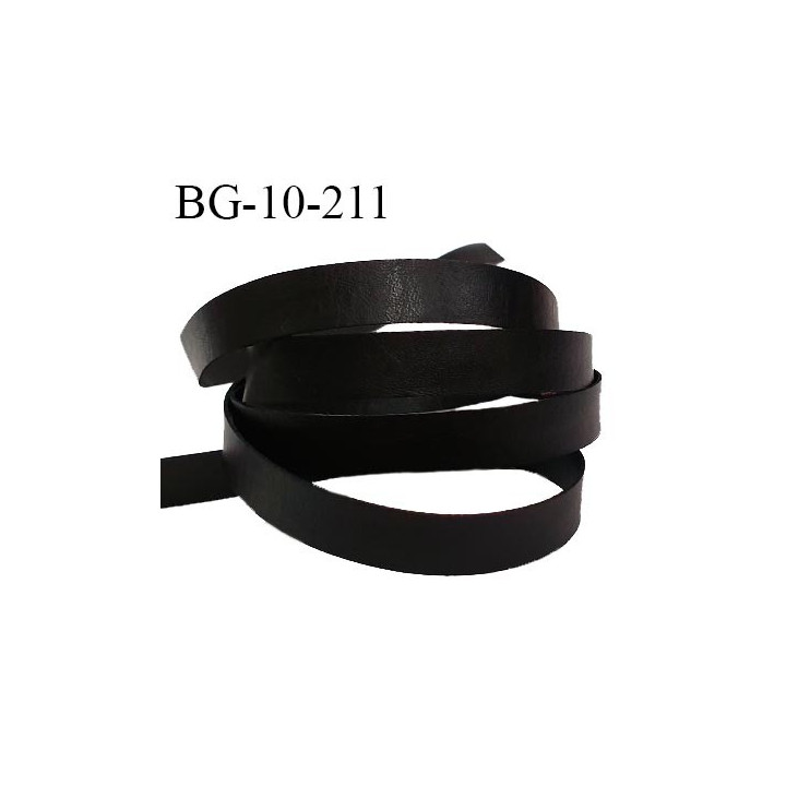Galon lacette 10 mm ruban à plat façon cuir couleur noir largeur 10 mm prix au mètre