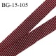 Galon ruban 15 mm gros grain 100% coton couleur gris et rouge largeur 15 mm prix au mètre