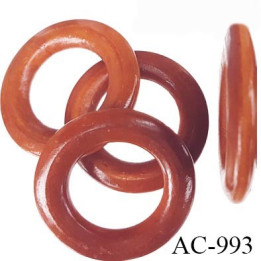 Anneau 19 mm bois vernis couleur caramel diamètre extérieur 35  mm diamètre intérieur 19.3 mm épaisseur 6.5 mm prix à la pièce