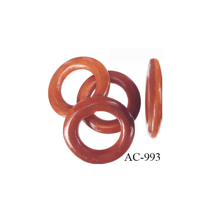Anneau 19 mm bois vernis couleur caramel diamètre extérieur 35  mm diamètre intérieur 19.3 mm épaisseur 6.5 mm prix à la pièce