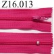 fermeture éclair longueur 16 cm couleur rose fushia non séparable zip nylon largeur 2.5 cm