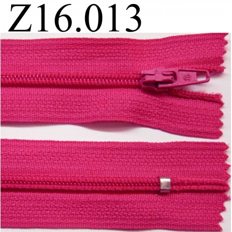 fermeture éclair longueur 16 cm couleur rose fushia non séparable zip nylon largeur 2.5 cm