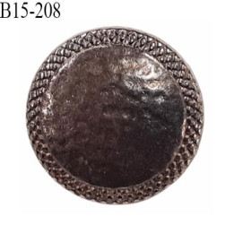 Bouton 15 mm métal  couleur acier vieilli style martelé ancien accroche avec un anneau au dos prix à la pièce