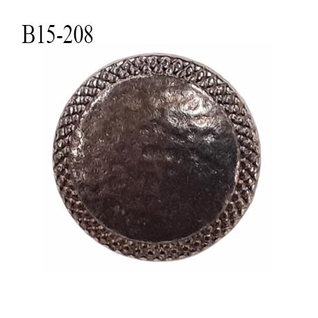 Bouton 15 mm métal couleur acier vieilli style martelé ancien accroche avec un anneau au dos prix à la pièce