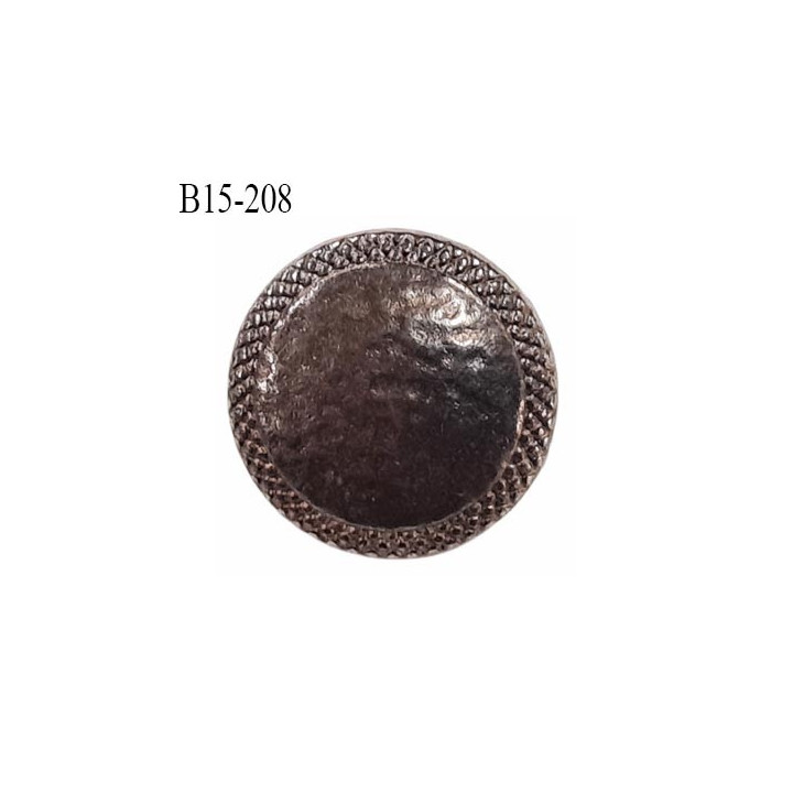 Bouton 15 mm métal  couleur acier vieilli style martelé ancien accroche avec un anneau au dos prix à la pièce