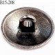 Bouton 15 mm métal couleur acier vieilli style martelé ancien accroche avec un anneau au dos prix à la pièce