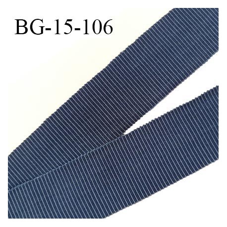 Galon ruban 15 mm gros grain 100% coton couleur bleu largeur 15 mm prix au mètre