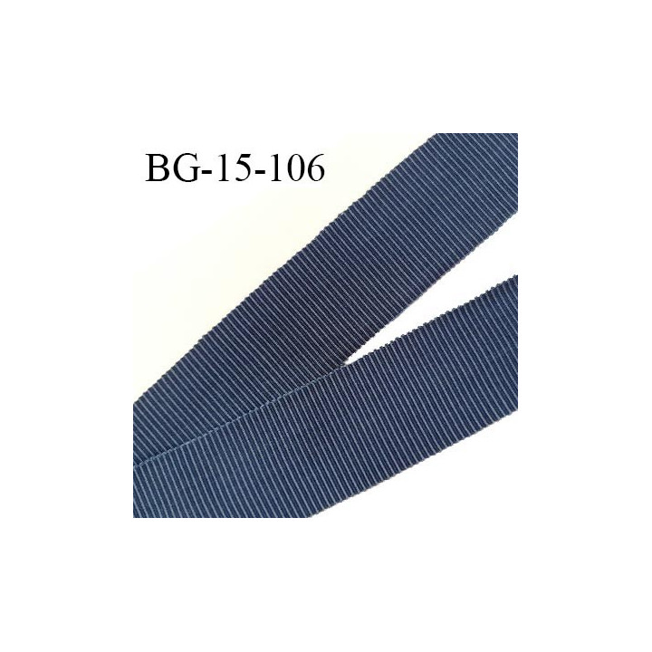 Galon ruban 15 mm gros grain 100% coton couleur bleu largeur 15 mm prix au mètre