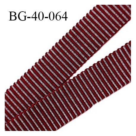 Galon ruban 40 mm gros grain 100% coton couleur gris et rouge largeur 40 mm prix au mètre