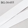 Biais à plier 30 mm synthétique couleur blanc avec motifs gris en transparence largeur 30 mm prix au mètre