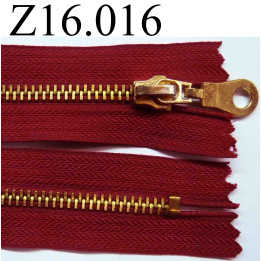fermeture éclair longueur 16 cm couleur rouge non séparable zip métal largeur 3.2 cm