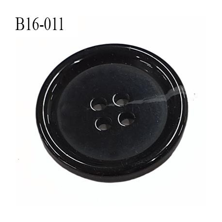 Bouton 16 mm en pvc très haut de gamme couleur noir et corne incrusté 4 trous diamètre 16 mm épaisseur 3 mm prix à l'unité