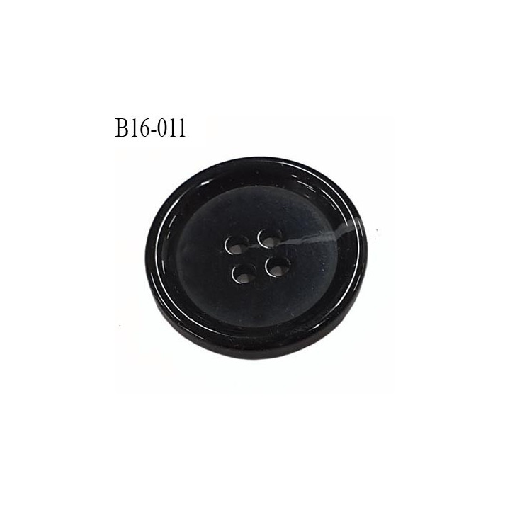 Bouton 16 mm en pvc très haut de gamme couleur noir et corne incrusté 4 trous diamètre 16 mm épaisseur 3 mm prix à l'unité