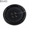 Bouton 16 mm en pvc très haut de gamme couleur noir et corne incrusté 4 trous diamètre 16 mm épaisseur 3 mm prix à l'unité