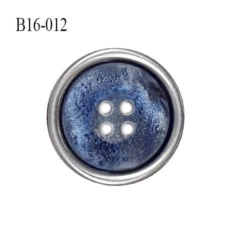 Bouton 16 mm en pvc couleur bleu et gris diamètre 16 mm épaisseur 4 mm prix à l'unité