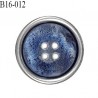 Bouton 16 mm en pvc couleur bleu et gris diamètre 16 mm épaisseur 4 mm prix à l'unité