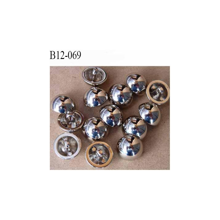 Bouton 12 mm en pvc chromé très brillant accroche avec un anneau  diamètre 12 millimètres prix à la pièce