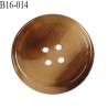 Bouton 16 mm en pvc très haut de gamme style corne couleur beige et marron 4 trous diamètre 16 mm épaisseur 3 mm prix à l'unité