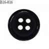 Bouton 16 mm en pvc très haut de gamme couleur noir 4 trous diamètre 16 mm épaisseur 3 mm prix à l'unité