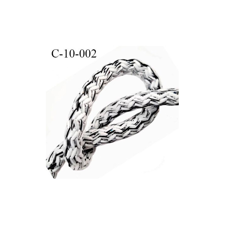 Cordon rond 10 mm synthétique couleur blanc noir gris très solide fabriqué Europe diamètre 10 mm prix au mètre