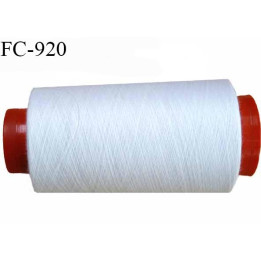 Cone 1000 m fil Polyester n° 80 couleur blanc  longueur 1000 mètres fil européen bobiné en France certifié oeko tex